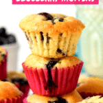 These mini blueberry muffins are tasty small-serve blueberry muffins filled with juicy blueberries and fluffy vanilla crumbs. They are perfect for kids' lunchboxes or small hands.